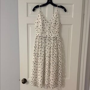 Elegant White Polka Dot Dress